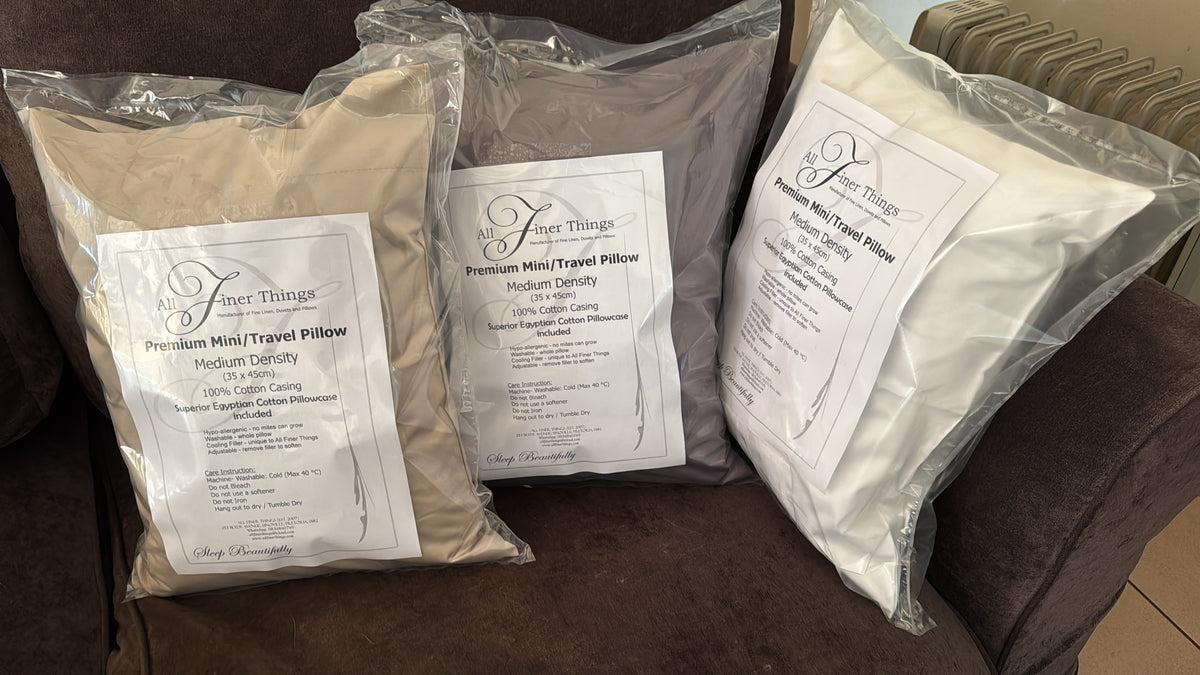 Travel Pillows & Mini Pillows - Washable Hypoallergenic | All Finer Things