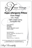 Pillows: Washable & Hypoallergenic; all sizes